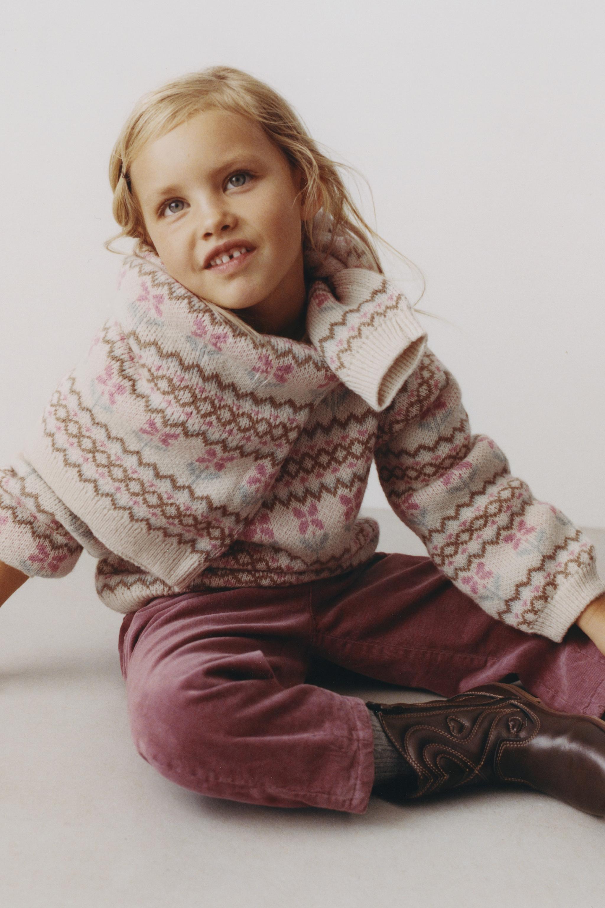 JACQUARD KNIT SWEATER WITH WOOL